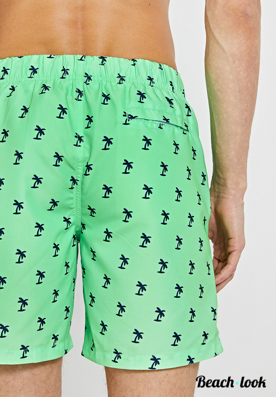 Shiwi Neon Groene Zwemshort - Stijlvolle Heren Zwembroek | Palmboomprint - Afbeelding 2