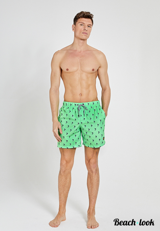 Shiwi Neon Groene Zwemshort - Stijlvolle Heren Zwembroek | Palmboomprint - Afbeelding 6