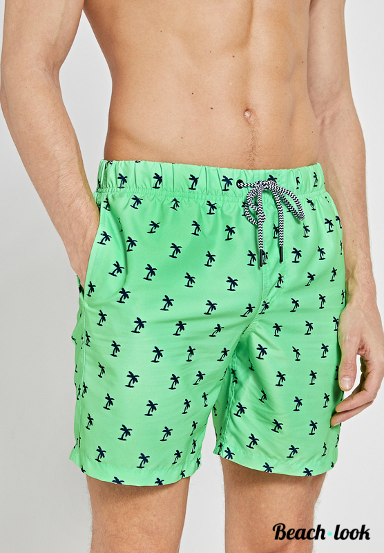 Shiwi Neon Groene Zwemshort - Stijlvolle Heren Zwembroek | Palmboomprint - Afbeelding 4