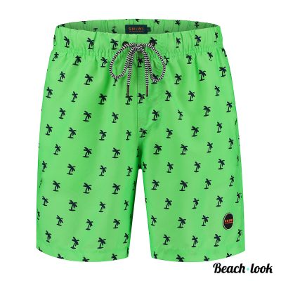 Shiwi Neon Groene Zwemshort – Stijlvolle Heren Zwembroek | Palmboomprint