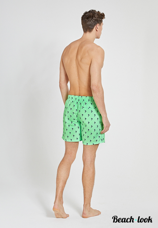 Shiwi Neon Groene Zwemshort - Stijlvolle Heren Zwembroek | Palmboomprint - Afbeelding 3