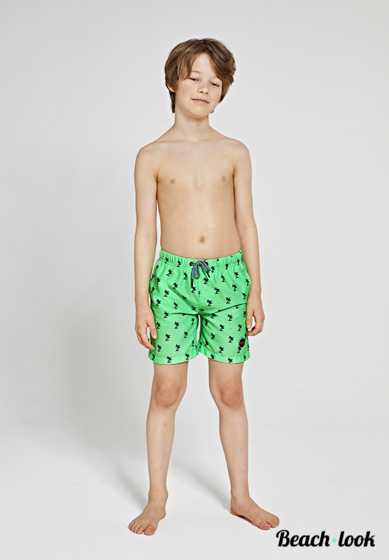 Shiwi Kids Neon Groene Zwemshort met Trendy Palm Print | Vader & Zoon - Afbeelding 4