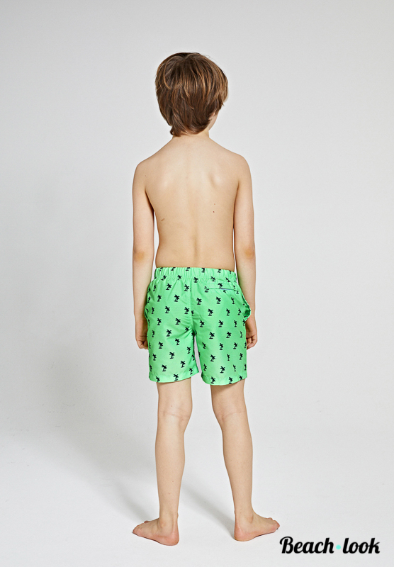 Shiwi Kids Neon Groene Zwemshort met Trendy Palm Print | Vader & Zoon - Afbeelding 5