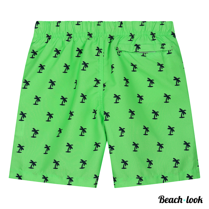 Shiwi Kids Neon Groene Zwemshort met Trendy Palm Print | Vader & Zoon - Afbeelding 3