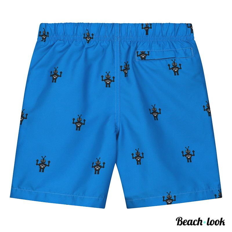 Shiwi Kids Zwemshort Robot Blauw - Stoere Zwembroek met Robotprint - Afbeelding 2
