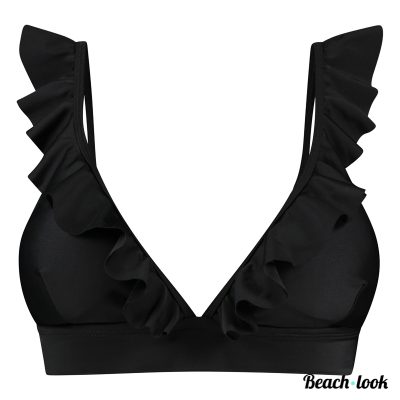 Shiwi Zwarte bikini top met ruches Panama