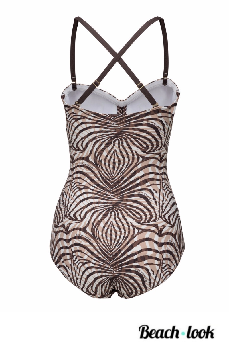 Panos Emporio Zebra Print Luxe Badpak - Afbeelding 5
