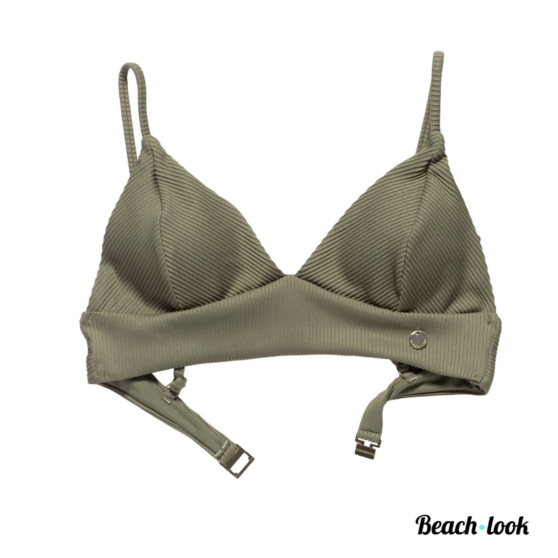 Panos bikinitop luxe ribstof groen