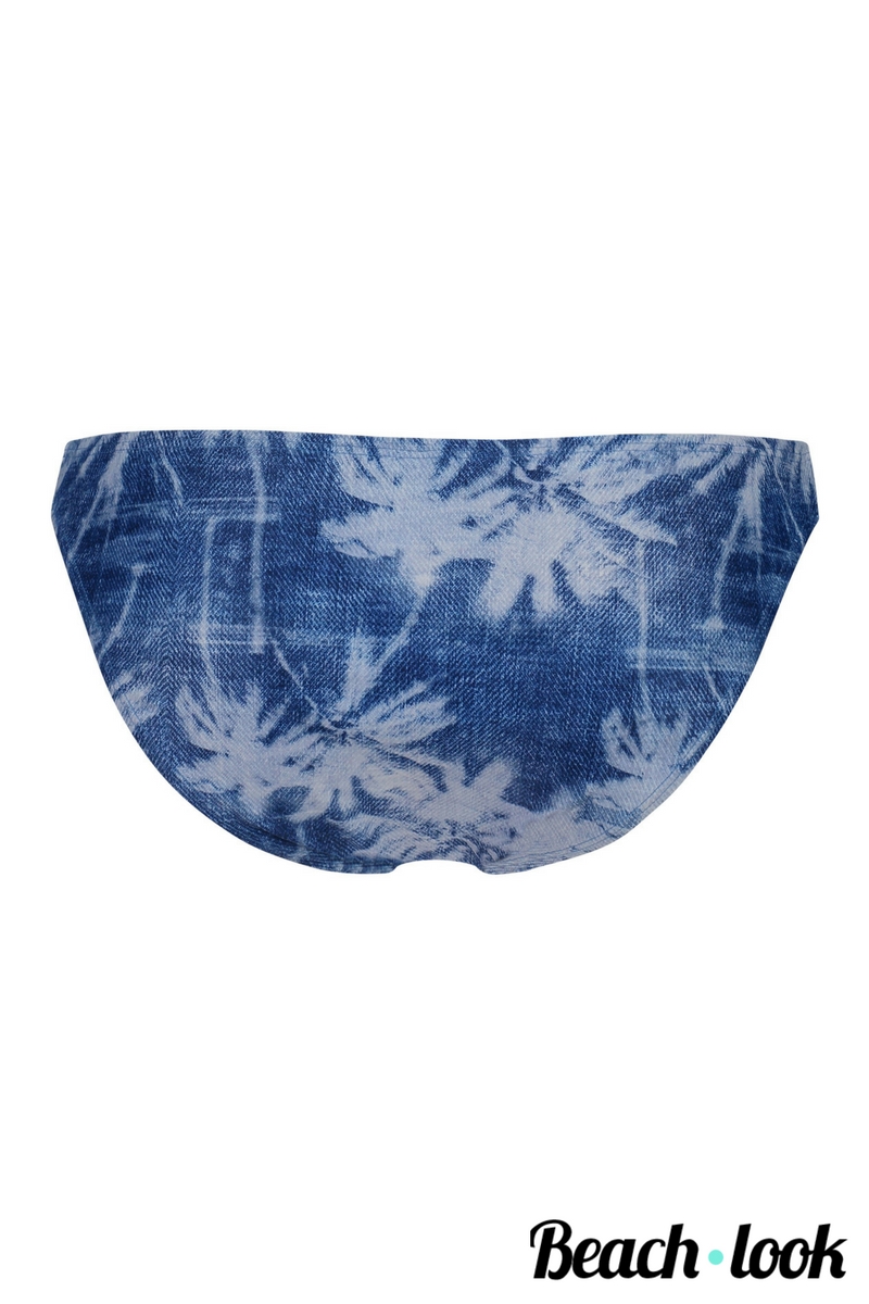 Shiwi Trendy bikini broekje, Faded Denim Palmboomprint - Afbeelding 2