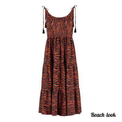 Shiwi Maxi zomerjurk Havana – Zebra patroon strandjurk voor zomerse dagen