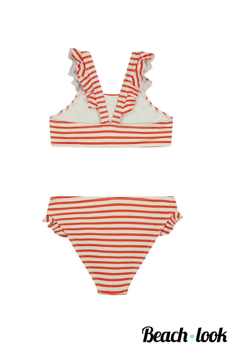 Shiwi MeisjesBikini Trendy Rood Gestreepte Kids Beachwear | Moeder & Dochter - Afbeelding 2