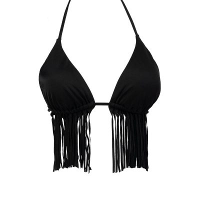 Phax Swimwear Fringe festival bikinitop – Zwarte bikini met lange franjes