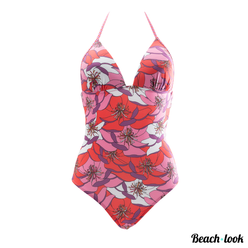 Phax Halter Badpak Lotus met lotus bloemenprint en halternek