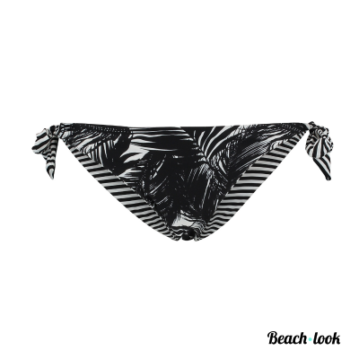 Shiwi Trendy Strik Bikinibroekje – Palm en Stripes, Verstelbaar & Omkeerbaar