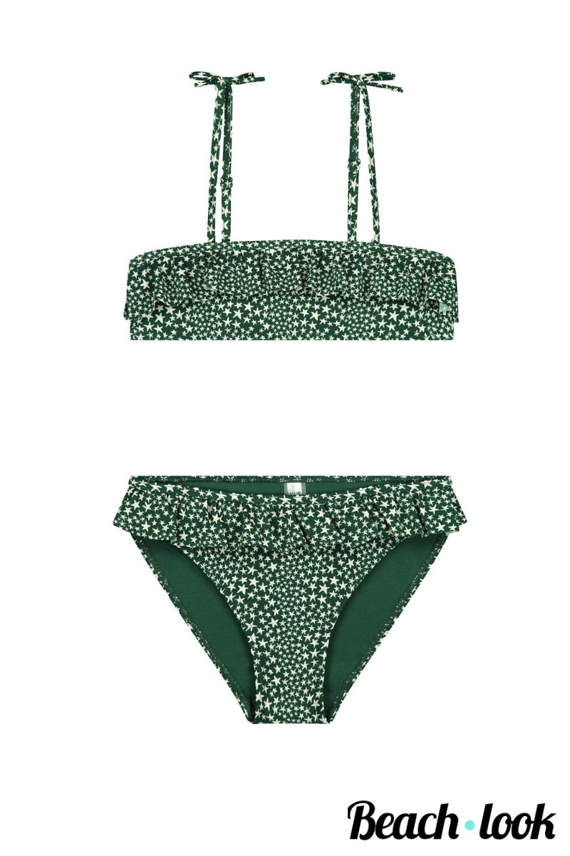 Shiwi MeisjesBikini Trendy Mini Me Set met Groene Sterrenprint | Moeder & Dochter - Afbeelding 4