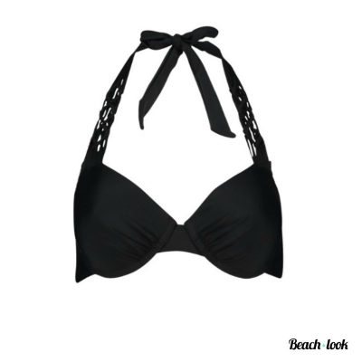 Shiwi Stijlvolle Beugelbikinitop met Macramé-Detail voor D-E Cup – Zwarte Bikini