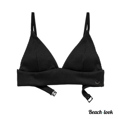 Panos Emporio Ribstof Bikinitop Zwart | Jouw Perfecte Beach Look