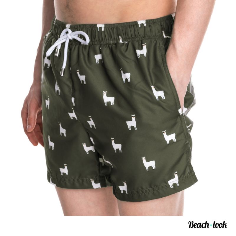 Panos Emporio zwemshorts groen trendy lama print - Afbeelding 3