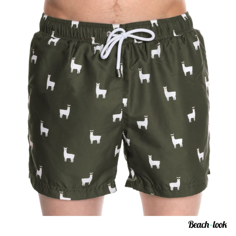 Panos Emporio zwemshorts groen trendy lama print - Afbeelding 4