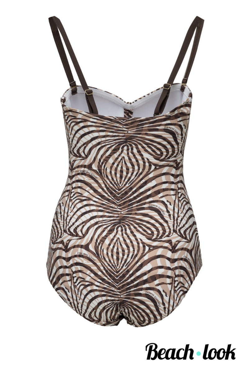 Panos Emporio Zebra Print Luxe Badpak - Afbeelding 4