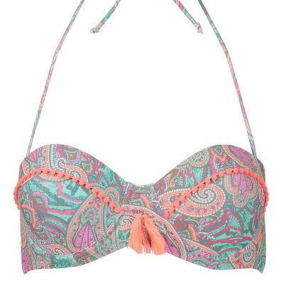 Shiwi Paisley Print Beugel Bikini Top in Zomerse Pasteltinten
