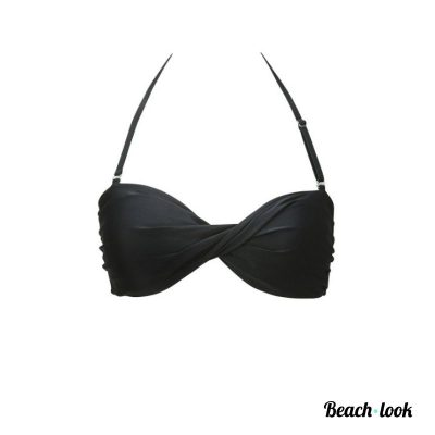 Shiwi Zwarte Twist Bandeau Bikini Top – Zomerse Stijl en Comfort