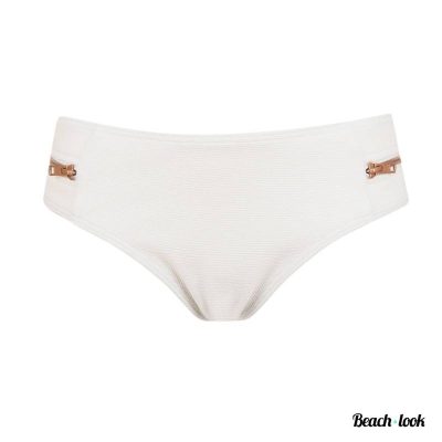 Panos Emporio Claudia Off-witte Hipster Bikinibroekje met Ritsdetails