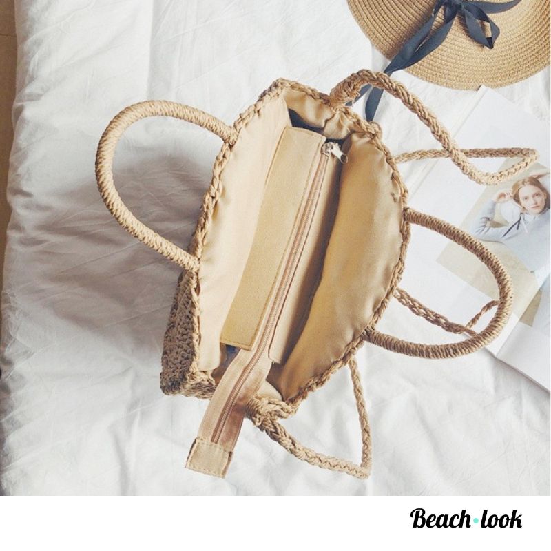 Beach-Look Strandtas: Trendy Ronde Tas voor Zomerse Stijl - Afbeelding 3