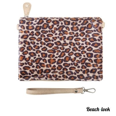 Beach-Look Zomerse Panterprint Clutch voor Strand en Stad