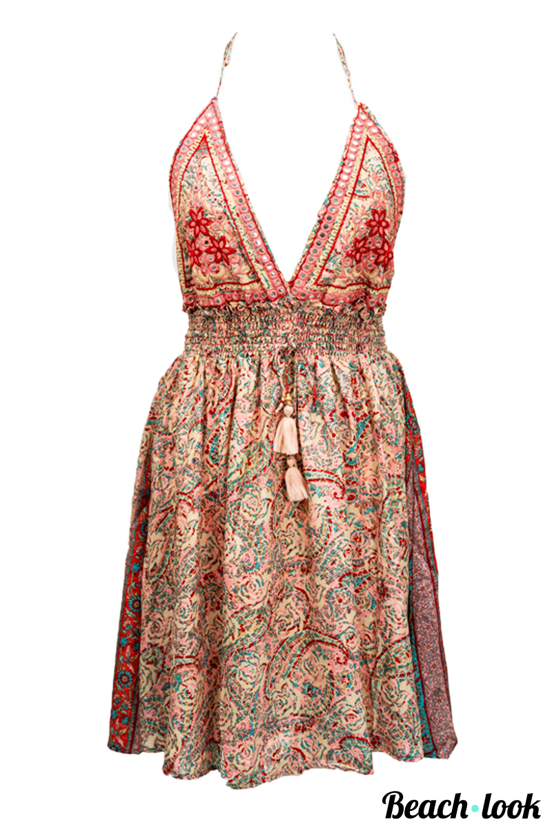 kort zomerjurkje boho print