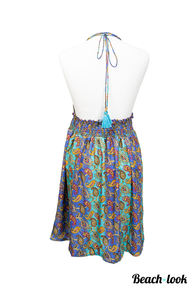 Korte zomerjurk boho print