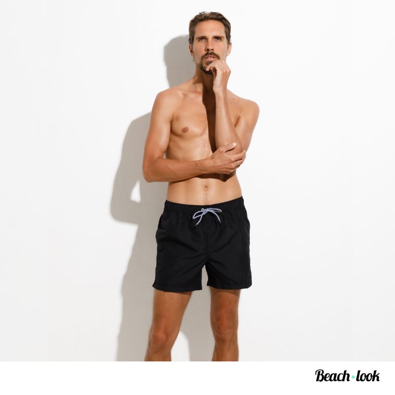Beach look Panos zwarte zwemshort kort