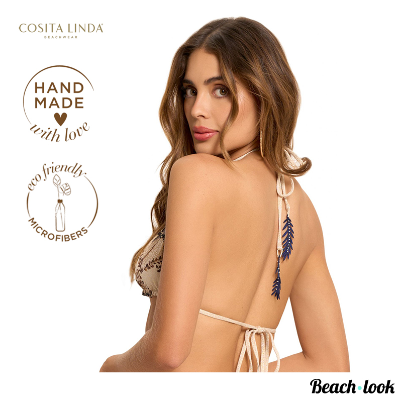Cosita Linda luxe beige goud triangel bikinitop