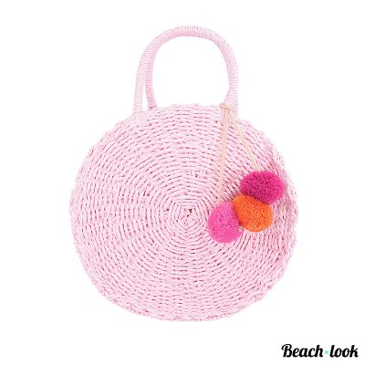 Beach-Look Ronde trendy zomerse handtas | Roze