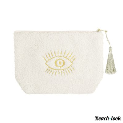 Beach-Look Etui Tasje Wit-Goud – Perfect voor Strand en Zwembad