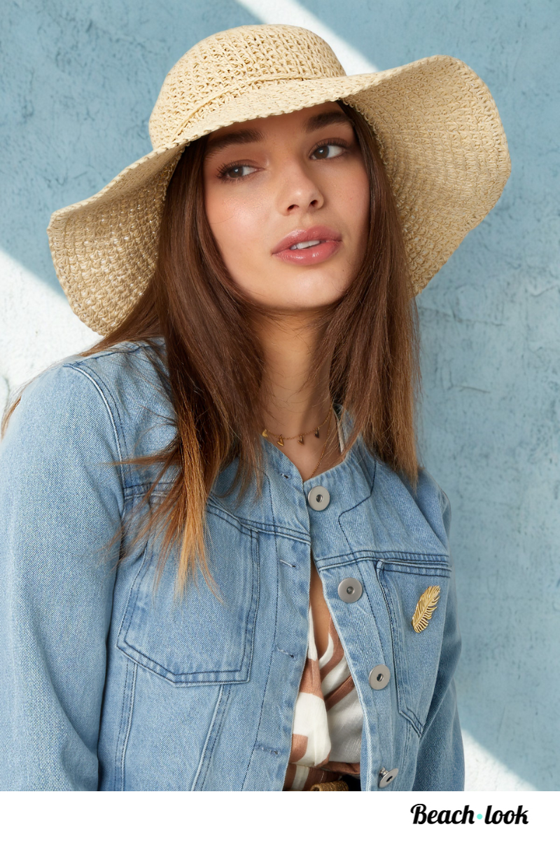 strandhoed zomerhoed beige