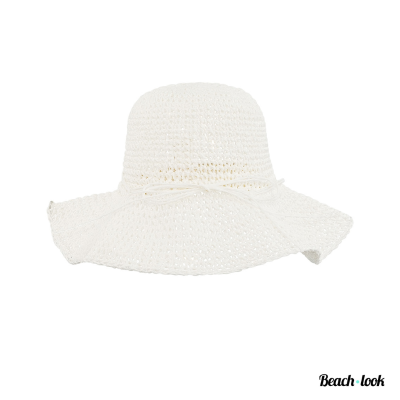 Beach-Look Gehaakt zomerhoedje wit – Ibiza stijl